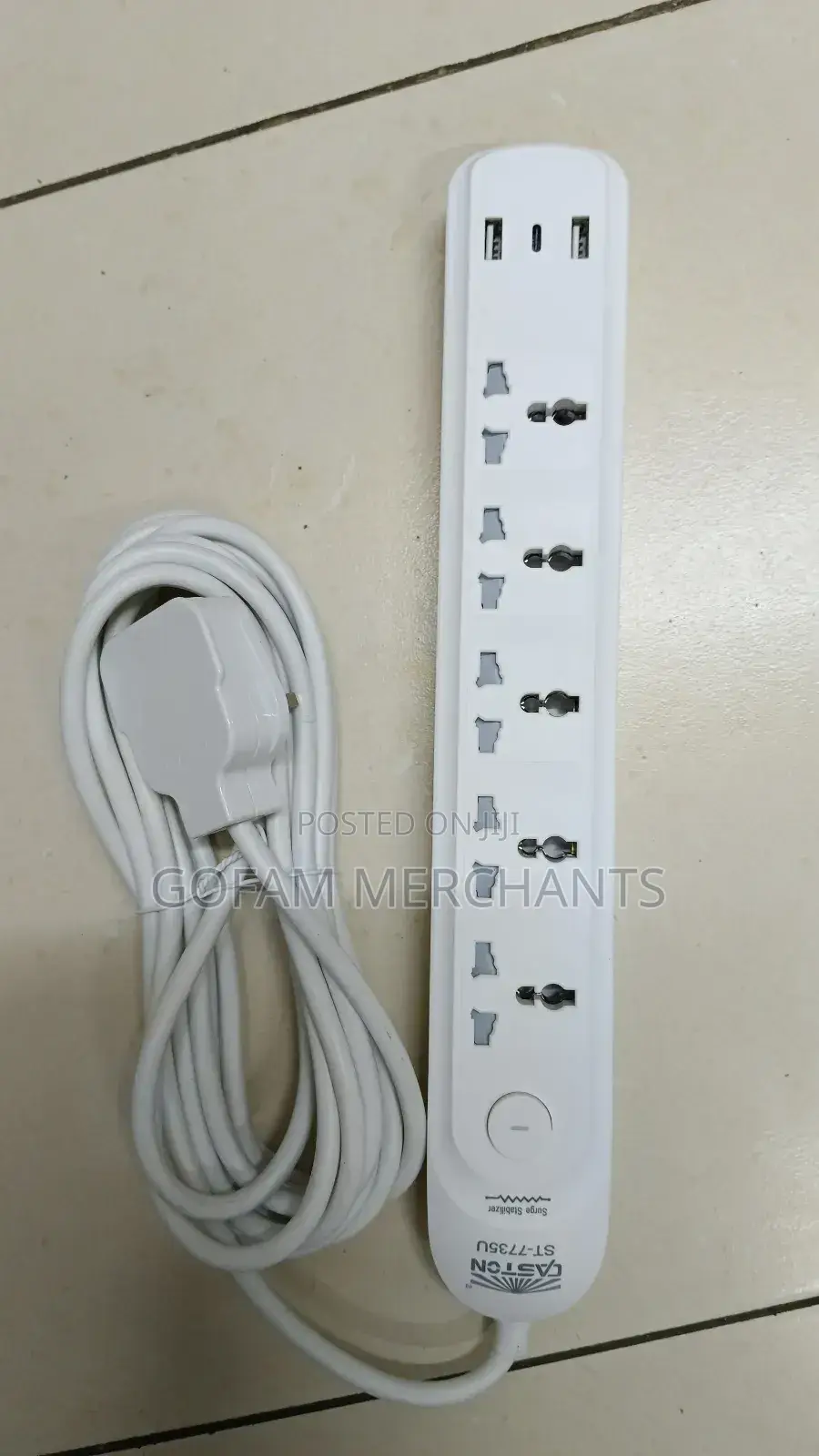 Heavy Duty 5way Extension With 2usb Port and Type C Ports- St7735u