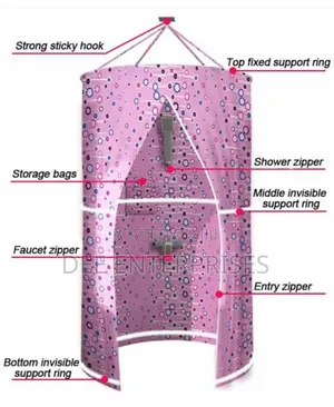 Portable Foldable Round Waterproof Fabric Shower Cubicle