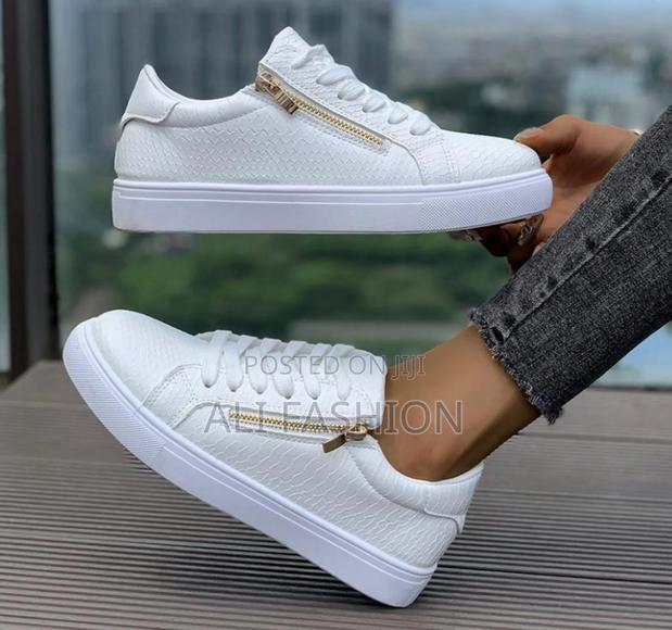 Zipper White Sneakers - main view