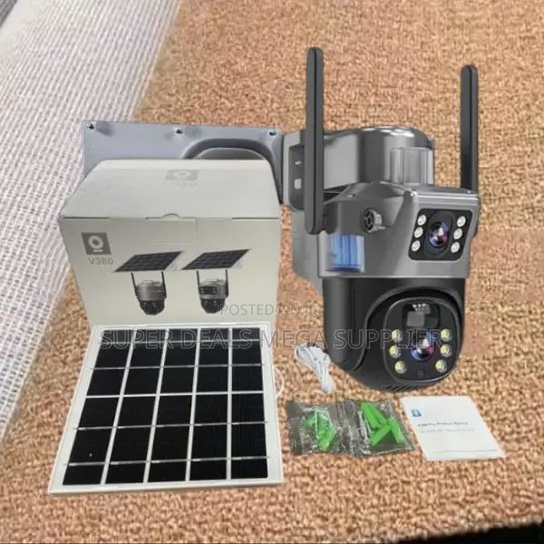 4g Solar PTZ Security Camera Dual Lens Human Detect Color Night View