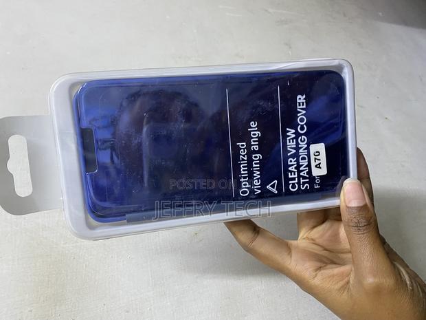 Hkess Clear View Case Compatible for Samsung Galaxy A70 Standing Flip - main view