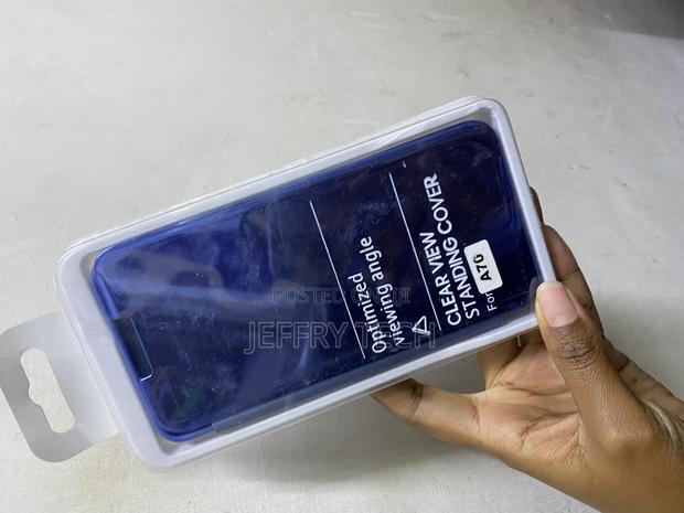 Hkess Clear View Case Compatible for Samsung Galaxy A70 Standing Flip - thumbnail 3