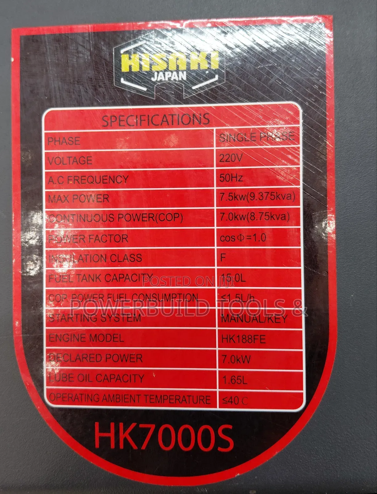 Hisaki Japan 9.3kva Diesel Generator,Keystart Portable(Hk7000s)