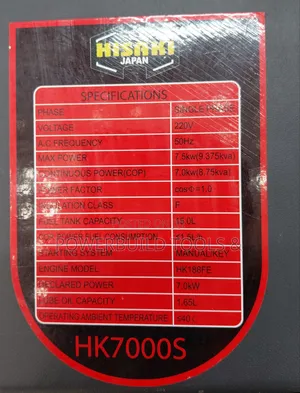 Hisaki Japan 9.3kva Diesel Generator,Keystart Portable(Hk7000s)