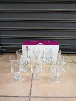 6pc Irish Glass Coffee Mug/Glass Tea Cup 250ml