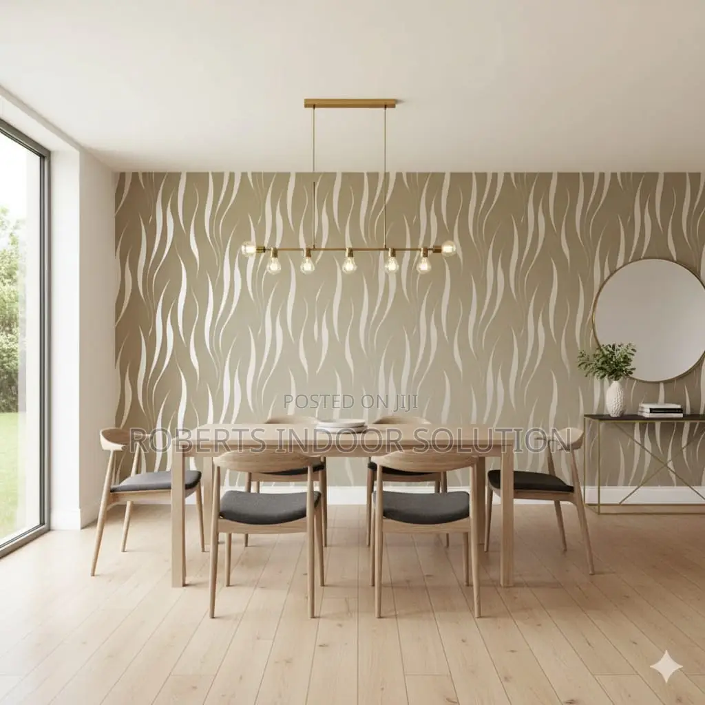 Cream Glossy Pattern Wallpaper for Walls