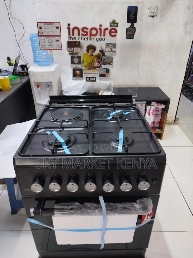 Mika Brand New Standing Cooker 3 Gas + 1 Electric Hot Plate Black