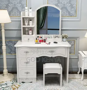 Home Dressing Table; Bedroom Vanity Set With Mirror and Storage Units