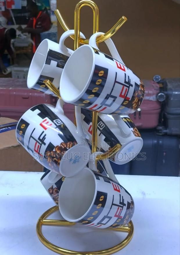 6pcs Crafted Modern Breakfast Coffee Cups/ Mugs - main view