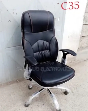 Executive Boss Managerial Leather-Touch Fabric Office Chair