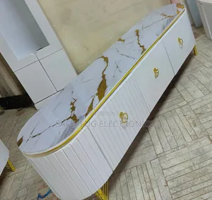 6ft Marble Coating Modern Tv Stand With Storages