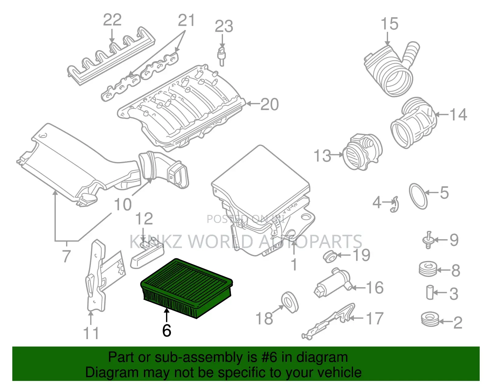 BMW Air Filter E46 325i/330i, X3 2.5i/3.0i, Z4 2.5i/3.0i