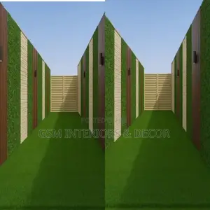 Ornamental Artificial Green Grass With Wall Decors