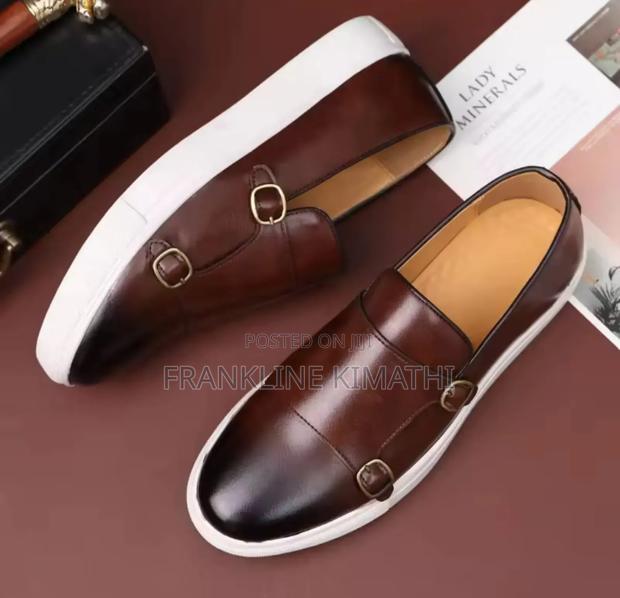 Double Monk Casual Men Shoes. Black Brown Color. Price Kes 4700