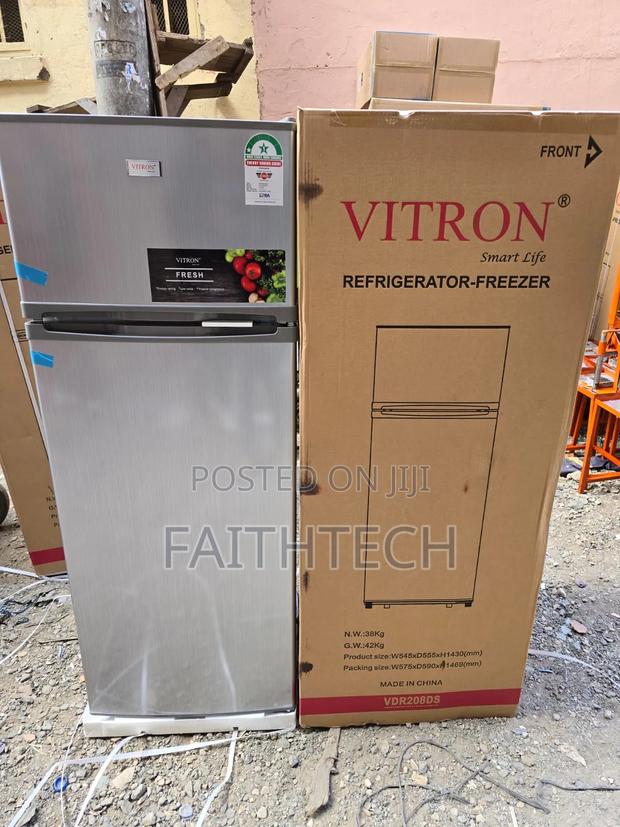 Vitron Vdr208ds 208 Liters Double Door Fridge - Silver Hairline
