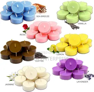 6pc Pack of Scented Candles in Glass Holders
