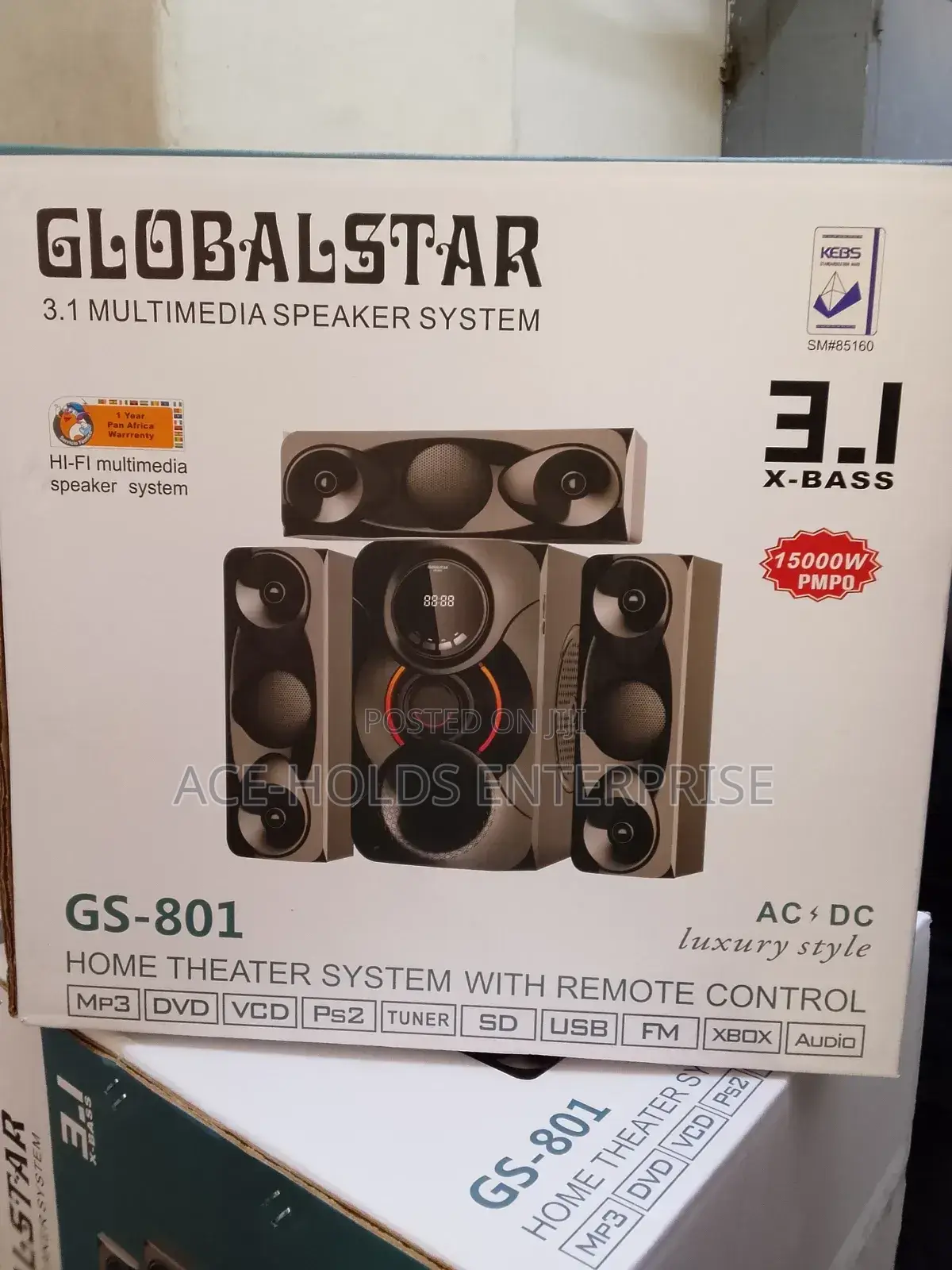 3.1ch Globalstar Home Theater System With Remote Control Woofer System