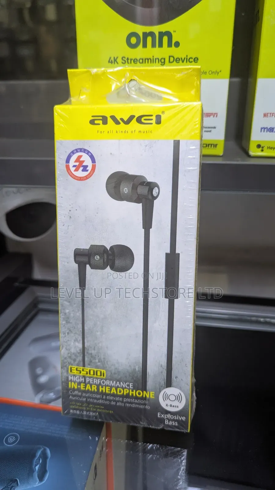 Awei Es-500i Heavy Metal Wired in-Ear Earphones With Mic- Black