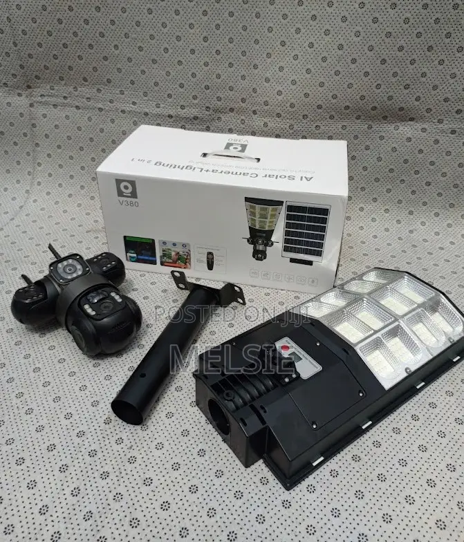 2 in 1 Solar Street Flood Lights Lamp With Outdoor CCTV Cam 4g Outdoor