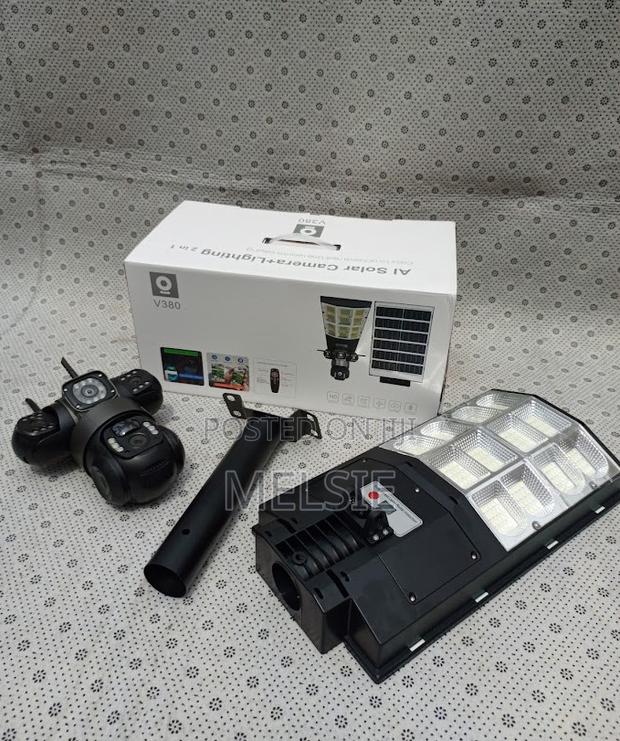 2 ,1solar Light V380 PTZ Rotating Outdoor Surveillance Security Camera