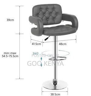 Home Kitchen Stool; Luxury Synthetic Leather Bar Stool Chrome Base
