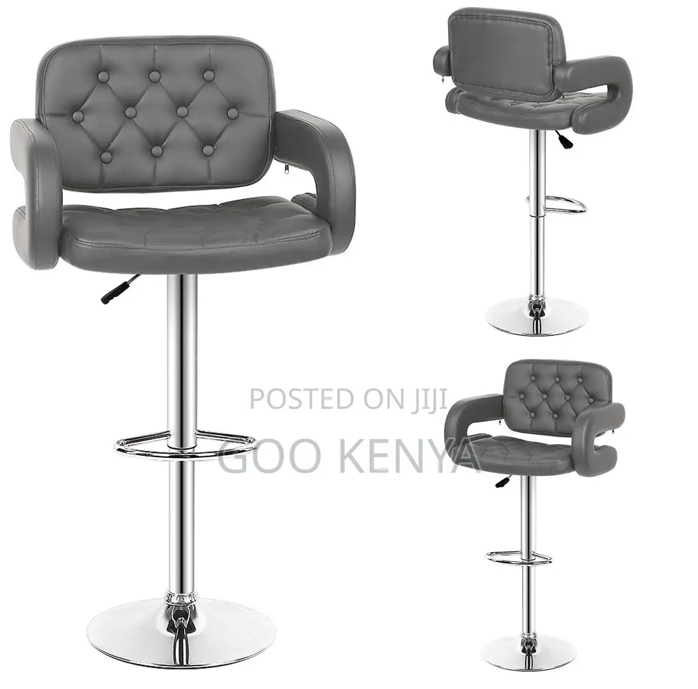 Home Kitchen Stool; Luxury Synthetic Leather Bar Stool Chrome Base