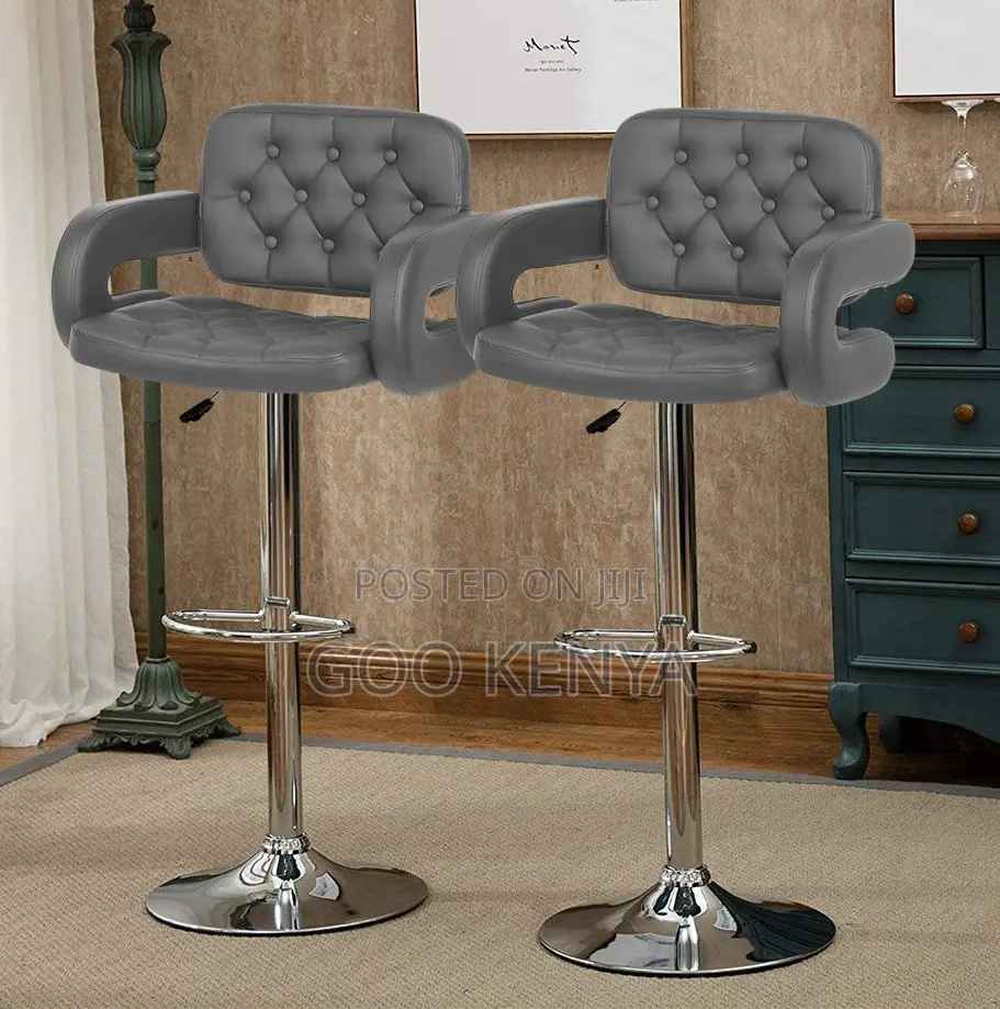 Home Kitchen Stool; Luxury Synthetic Leather Bar Stool Chrome Base