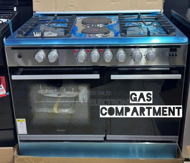 Haier 4g + 2e 60*90 Standing Gas Cooker Hcr6042des, Gas Compartment