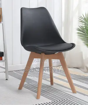 Home Chair; Modern Plastic Shell Chair With Leather Padding