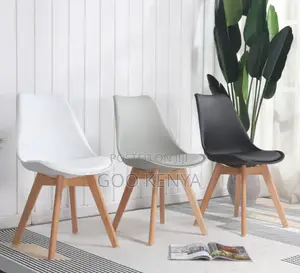 Home Chair; Modern Plastic Shell Chair With Leather Padding