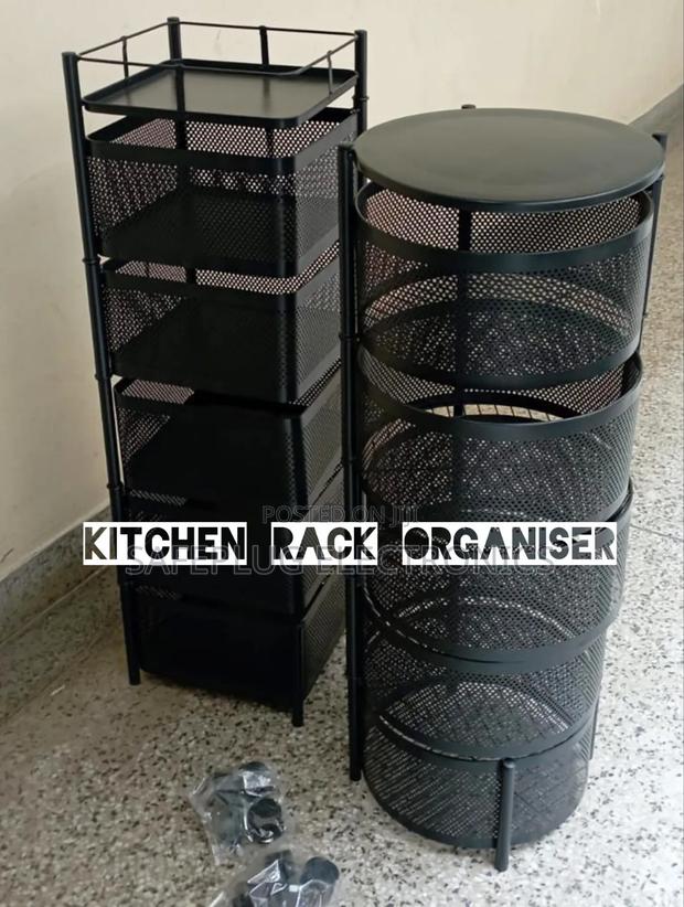 5 Tier Kitchen Organiser/ Fruit Rack - Metallic Designed - main view