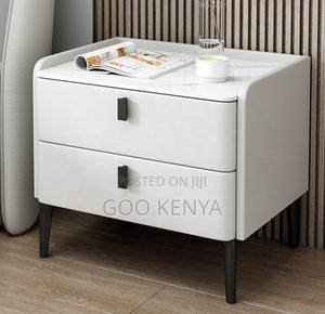 Home Cabinet; Durable MDF Nightstand With Dual Storage for Bedroom