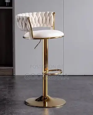 Home Kitchen Stool; Gold Metal Base With Adjustable Modern Bar Stool