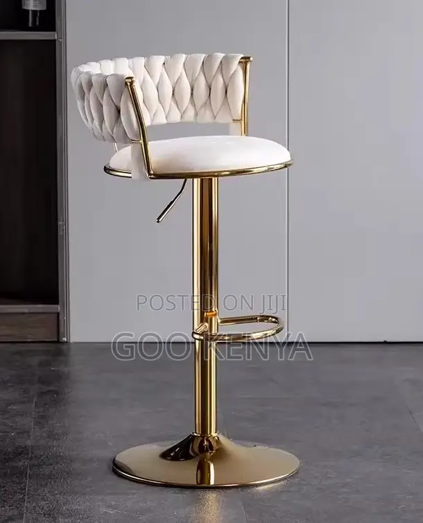 Home Kitchen Stool; Gold Metal Base With Adjustable Modern Bar Stool