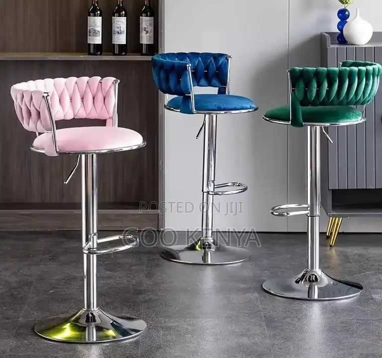 Home Kitchen Stool; Gold Metal Base With Adjustable Modern Bar Stool