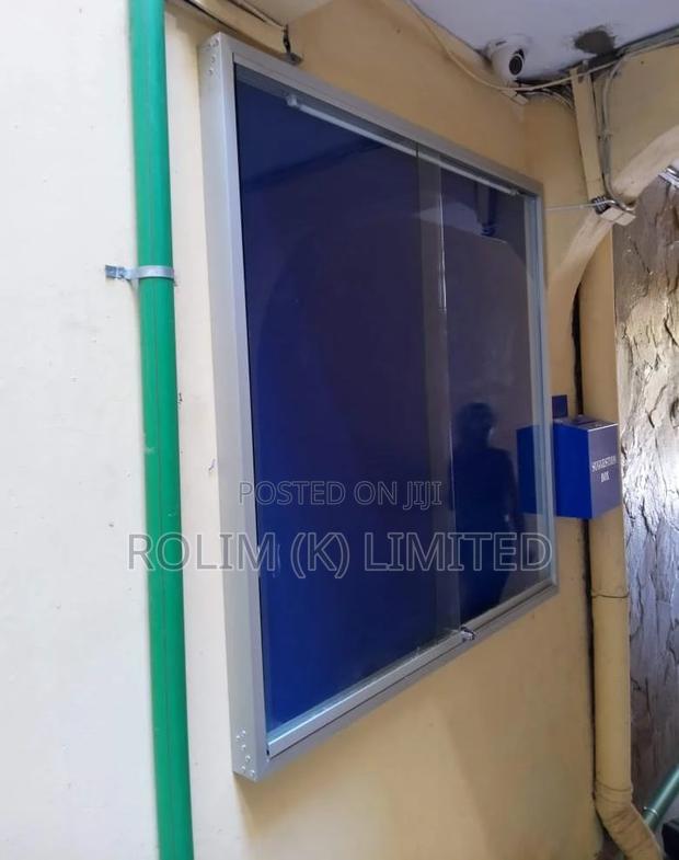 Indoor Lockable Sliding Glass Notice Board 180cm X 120cm (6ft X 4ft)