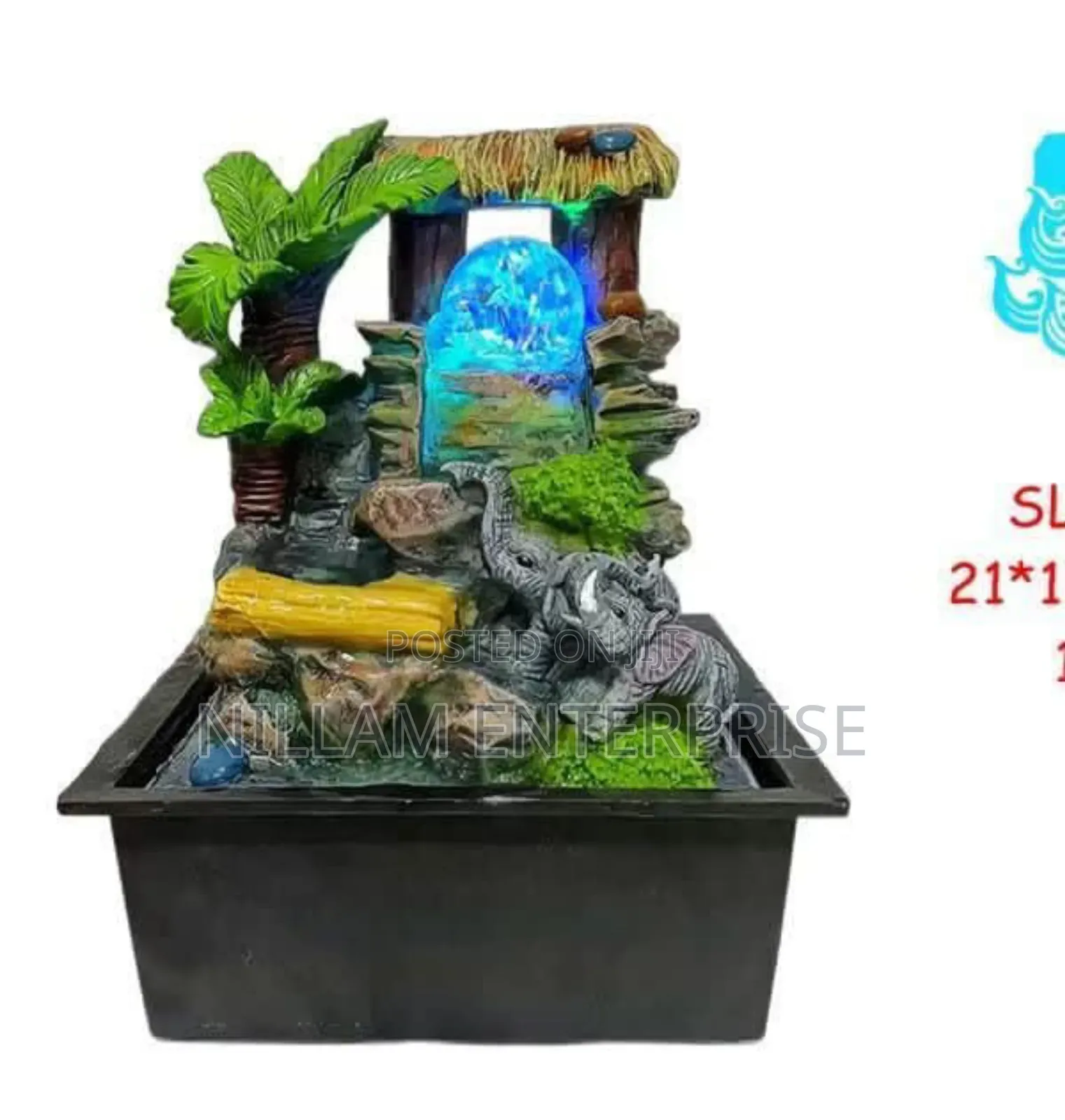 Elephant Mother and Child Rockery Resin Tabletop Fountain*