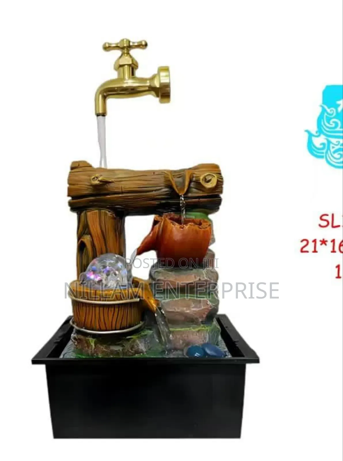 Rustic Flow Led Tabletop Fountain With Magic Faucet*