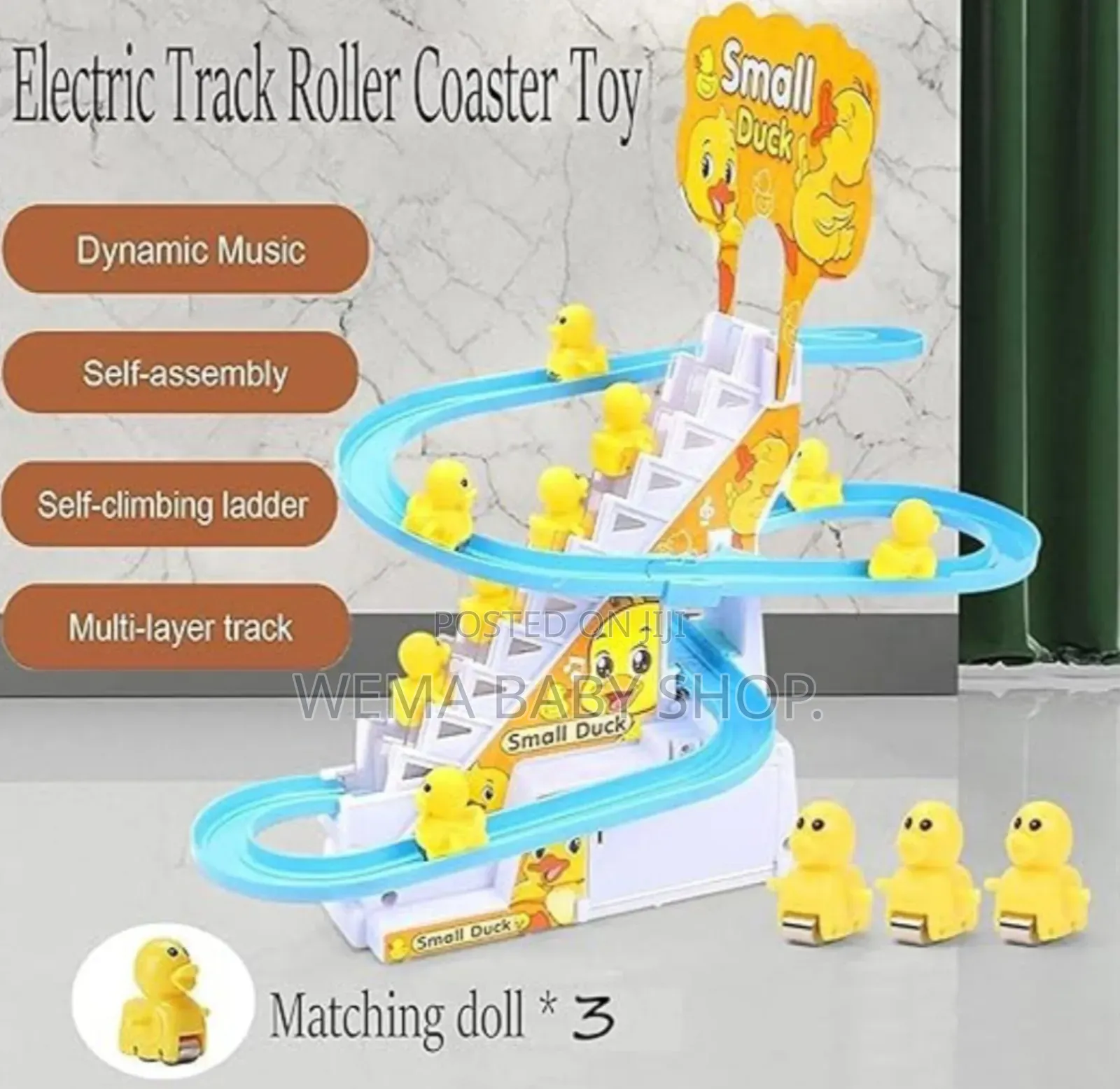 Kids Duck Climbing Stairs Toy(Track Slide Toy) /Duck Roller Coaster.