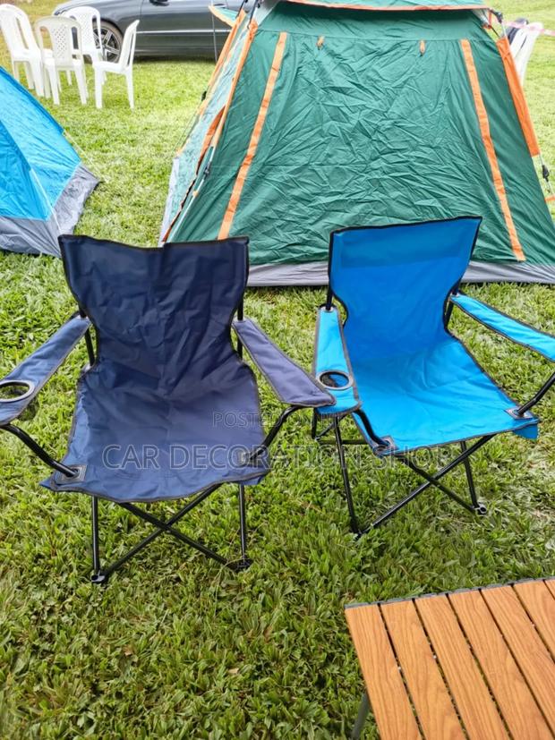 Foldable Camping Seat With Armrest and Cup Holder - main view