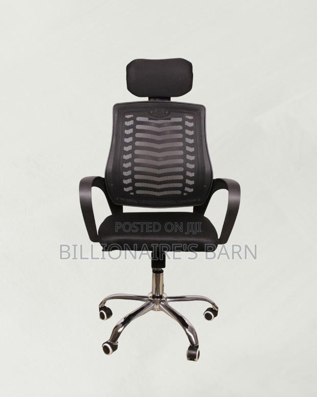 Secretarial Mesh Office Chair | Pro-Grade Padded Armrests - thumbnail 3