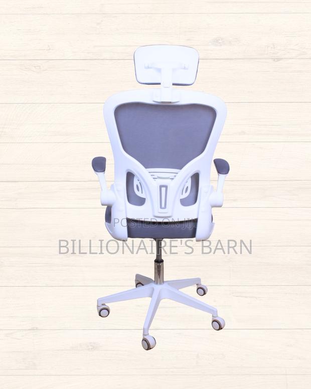 White Ergonomic Office Chair (Plush) — Moving Fast - thumbnail 3