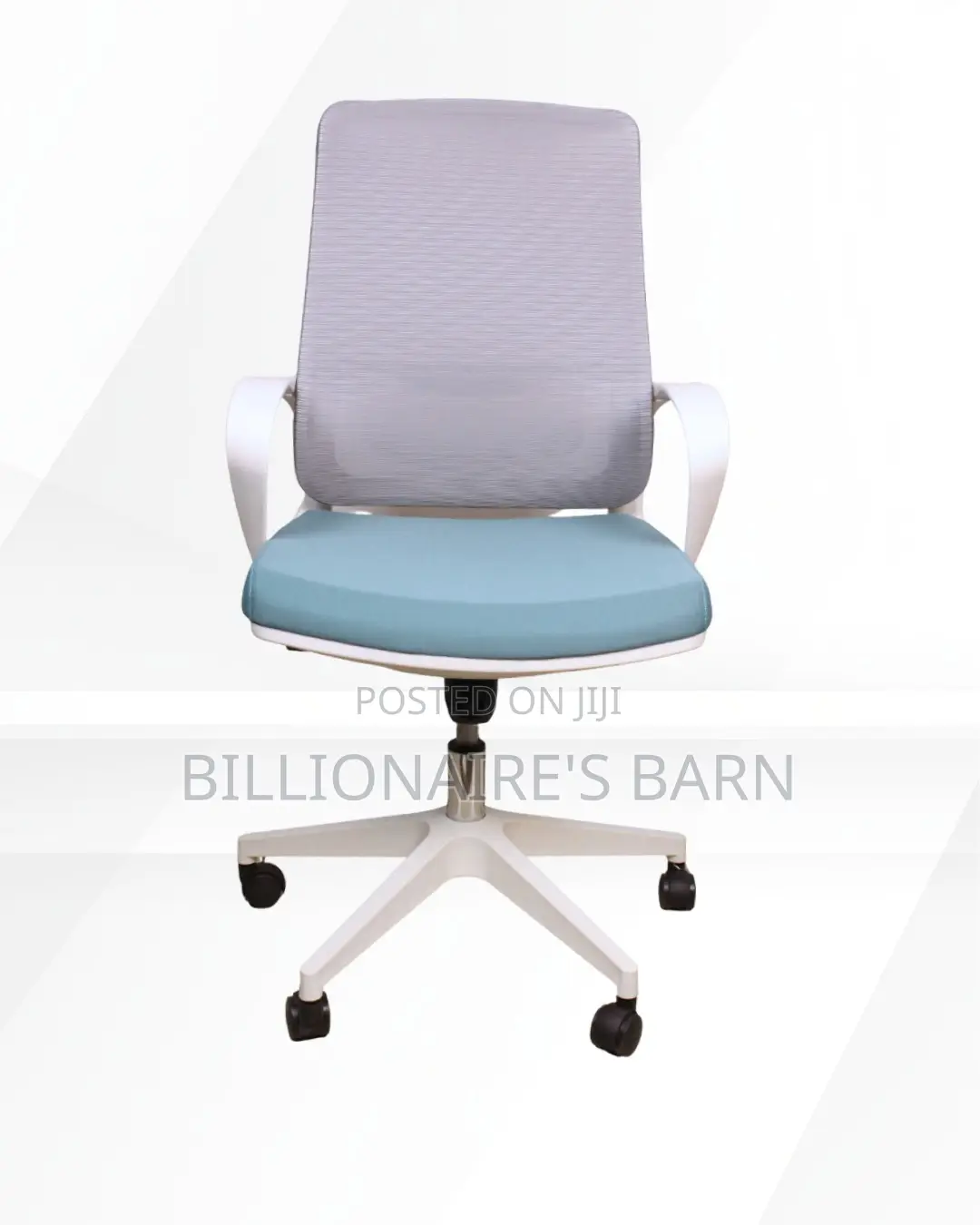 White Ergonomic Mesh Office Chair — Nylon Castors #174