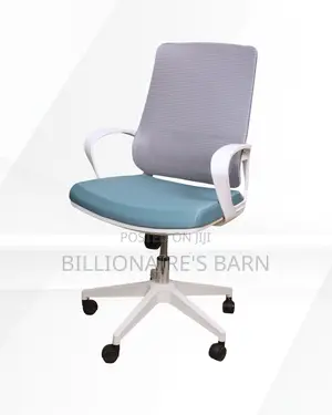 White Ergonomic Mesh Office Chair — Nylon Castors #174
