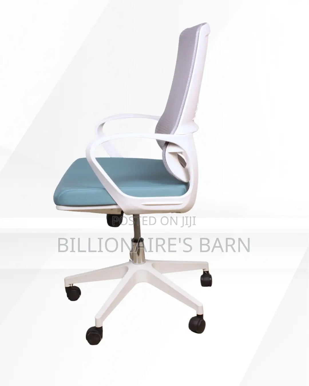 White Ergonomic Mesh Office Chair — Nylon Castors #174