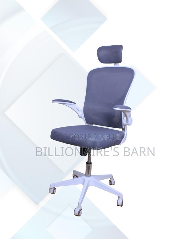 White Ergonomic Office Chair (Breathable) — Moving Fast - thumbnail 2