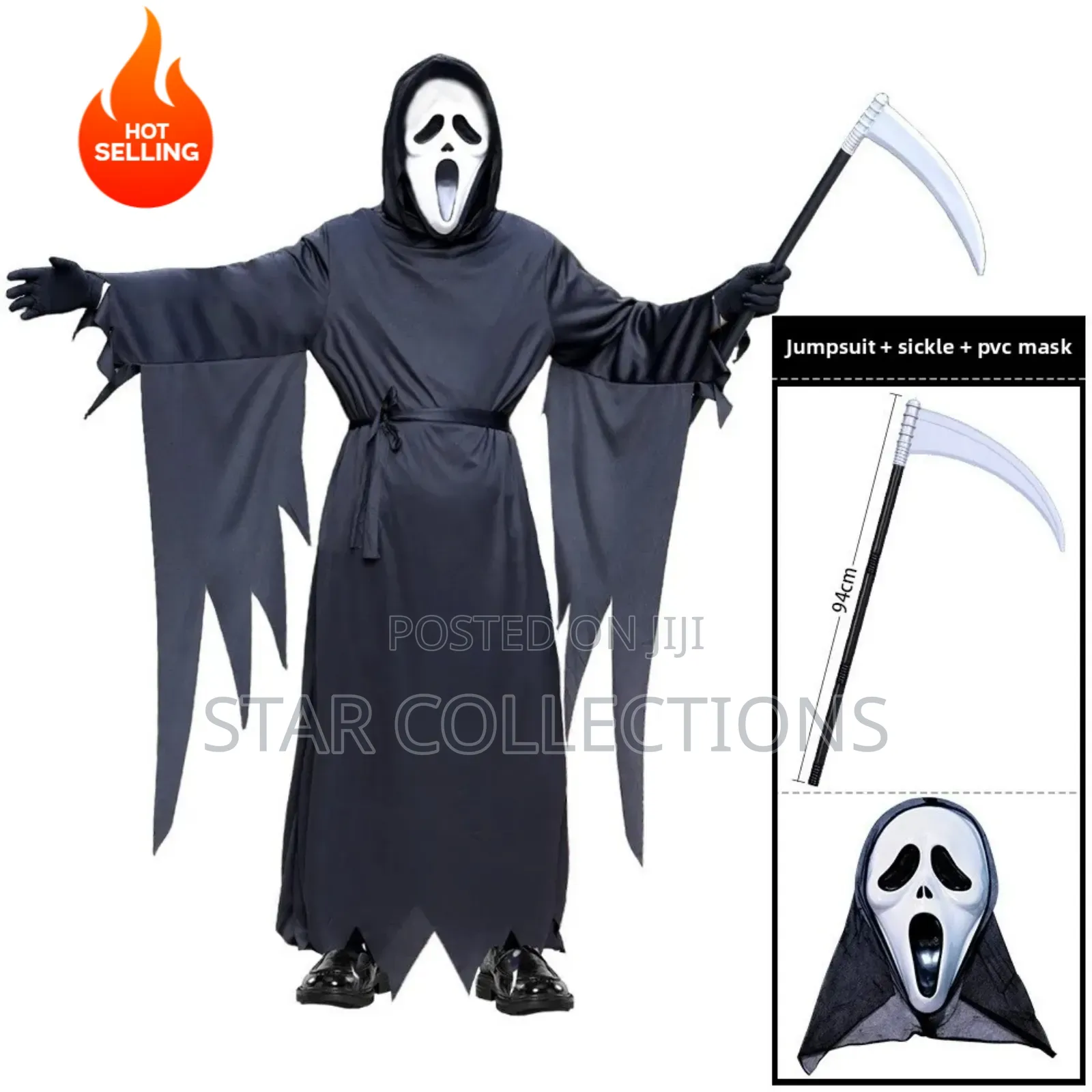 3 in 1 Grim Reaper /Ghost Scream Mask Costume
