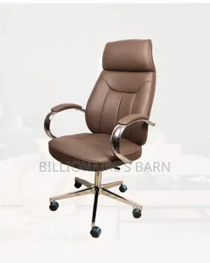 Quiet-Roll Brown Executive Leather Office Chair | Lumbar Support