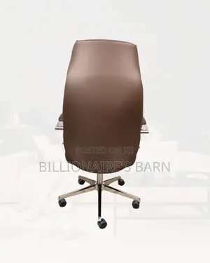 Quiet-Roll Brown Executive Leather Office Chair | Lumbar Support