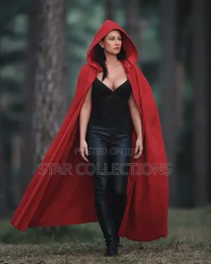 Long Red Velvet Halloween Cape